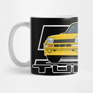 Car 5 Turbo 1980 v2 yellow Mug